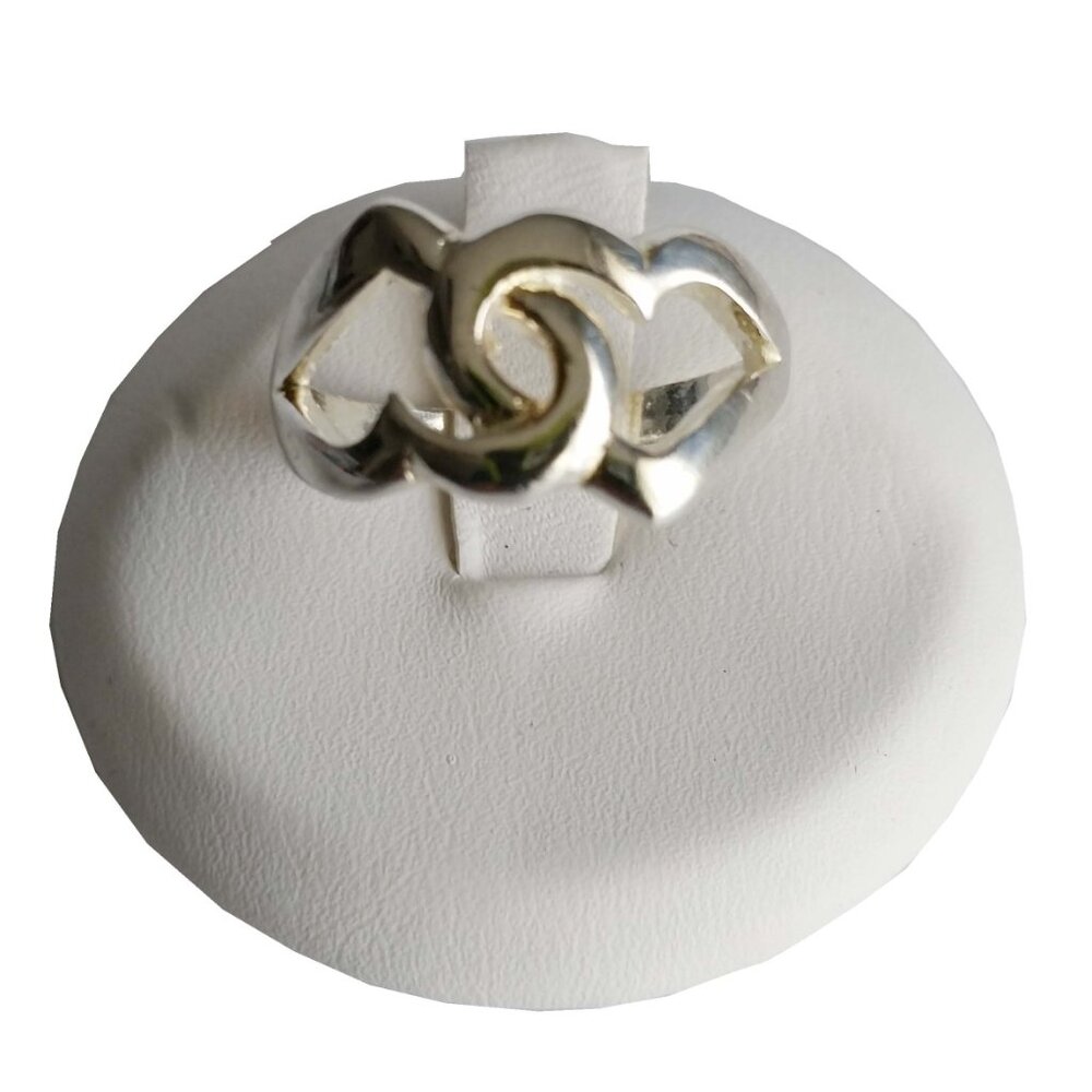 Sterling Silver Linked Hearts Ring - image 2